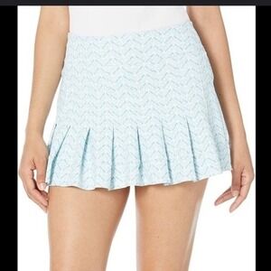 Southern Tide Gwen Print Pleated Performance‎ Skort Size XL Skirt Mini Blue